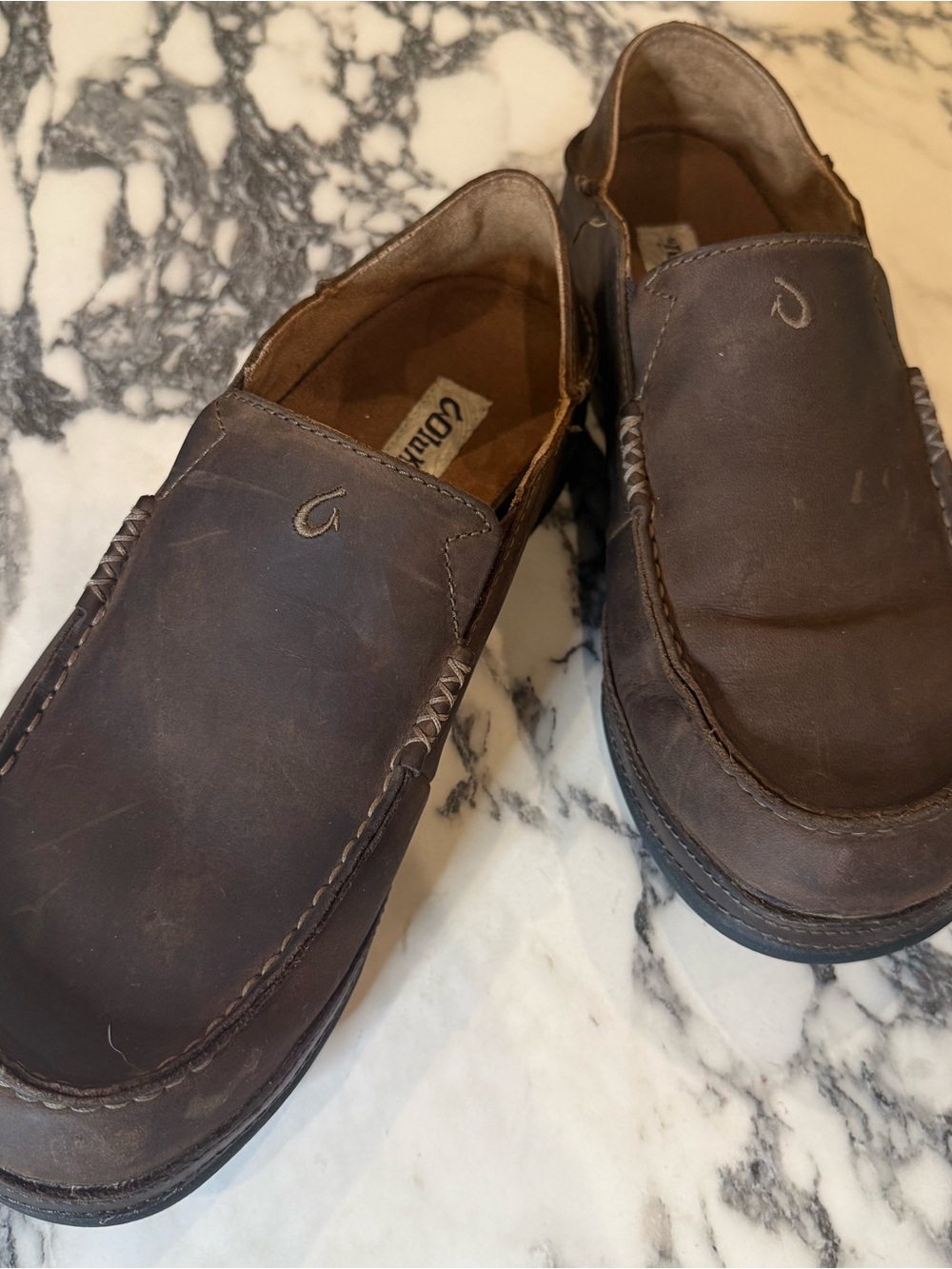OluKai Moloa Men's Leather Slip On Shoes Loafers Brown Comfort Size 10.5 - Picture 10 of 13